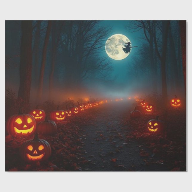 Ondskefullt vacker Halloween-presentförpackning 🌕 Presentpapper (Platt)