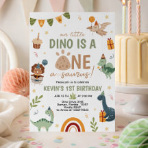ONE-a-saurus Dino 1-års inbjudan