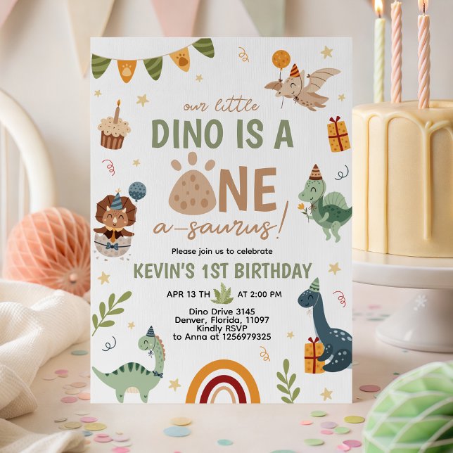 ONE-a-saurus Dino 1-års inbjudan (Skapare uppladdad)