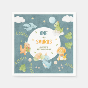 One-A-Saurus Dinosaur 1-årsfest Pappersservett
