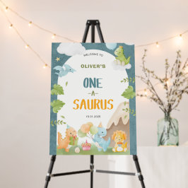 One-A-Saurus Dinosaur 1st Birthday Welcome Sign