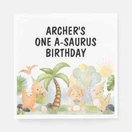 One A-Saurus Dinosaur Birthday Pappersservett