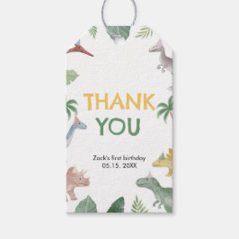 One A Saurus Dinosaur Boy Rectangle Favor Tag Presentetikett