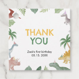 One A Saurus Dinosaur Boy Square Favor Tags Gåvor Etiketter
