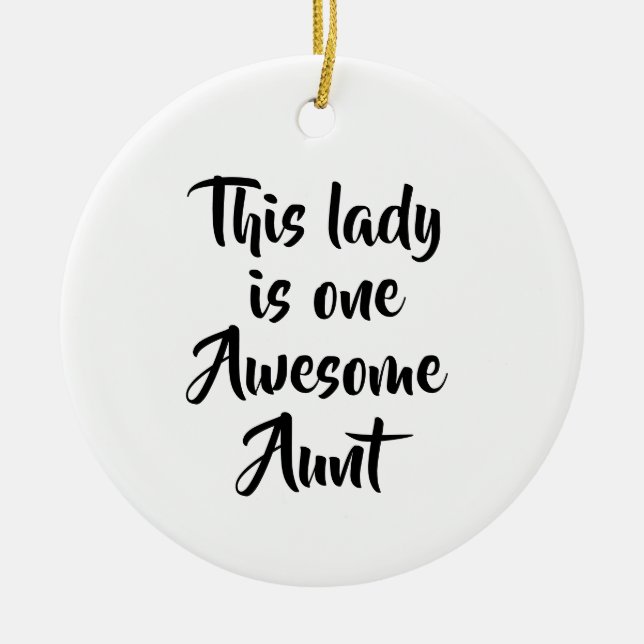 One Awesome Aunt Funny Julgransprydnad Keramik (Framsidan)