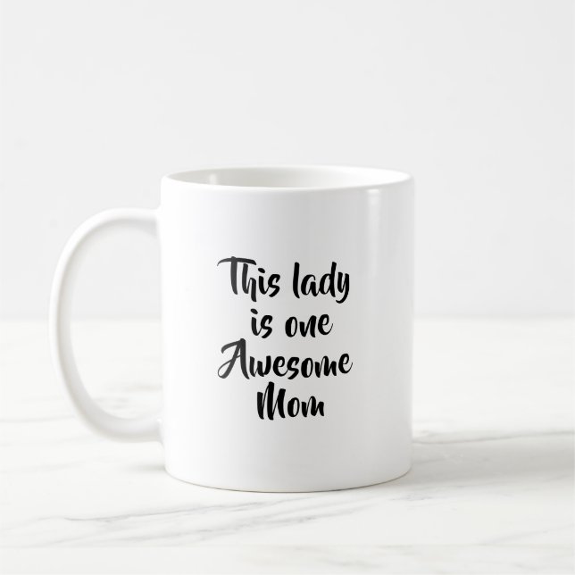 One Awesome Mom Funny Kaffemugg (Vänster)