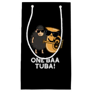 One Baa Tuba Funny Music Sheep Pun Mörk BG