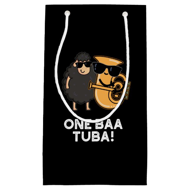 One Baa Tuba Funny Music Sheep Pun Mörk BG (Framsidan)