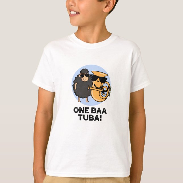 One Baa Tuba Funny Music Sheep Pun T Shirt (Framsida)