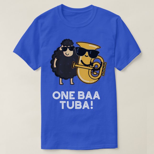 One Baa Tuba Funny Music Sheep Pun T Shirt (Design framsida)