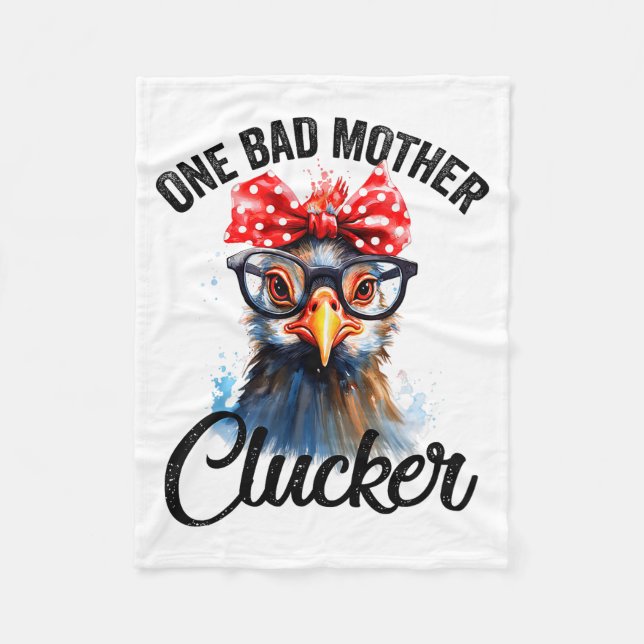 One Bad Mother Clucker Funny Chicken  Fleecefilt (Framsidan)