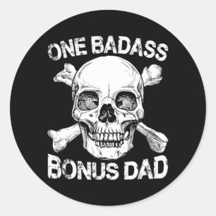 One Badass Bonus Pappa Birthday Fars dag Step Runt Klistermärke