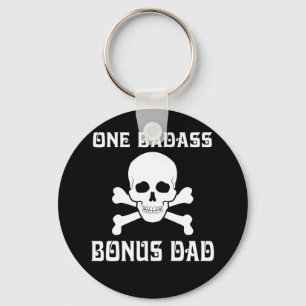 One Badass Bonus Step Pappa Birthday Nyckelring