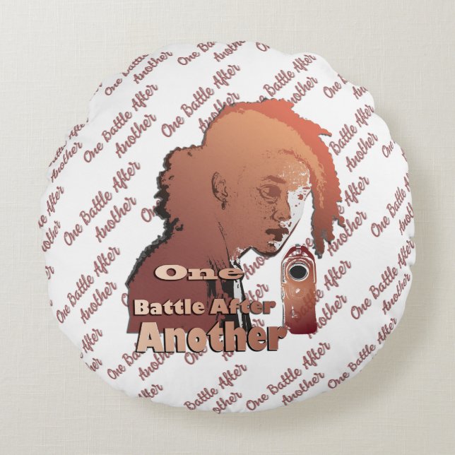 One Battle After Another – Cinematic Movie-Inspire Rund Kudde (Framsidan)