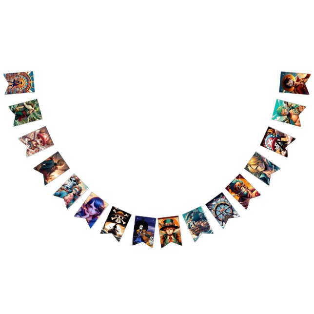 One Biet Anime Party Bunting Flaggor (Alla)