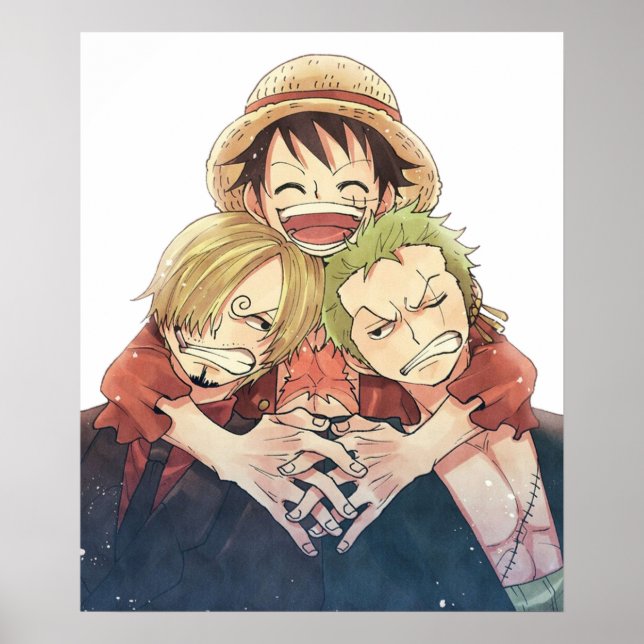One Biet Luffy Zoro och Sanji Poster (Framsidan)