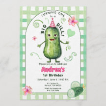 One Big Dill Pickle First Birthday Pink
