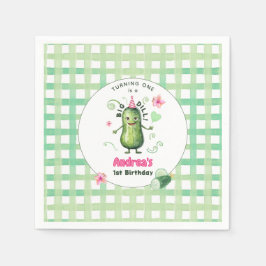 One Big Dill Pickle First Birthday Pink Pappersservett