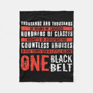 One Black Bälte Funny Martial Arts Karate Taekwond Fleecefilt
