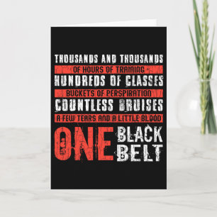 One Black Bälte Funny Martial Arts Karate Taekwond Kort