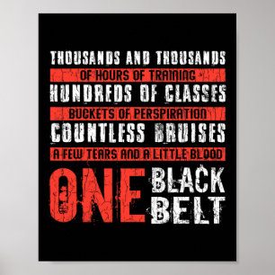 One Black Bälte Funny Martial Arts Karate Taekwond Poster