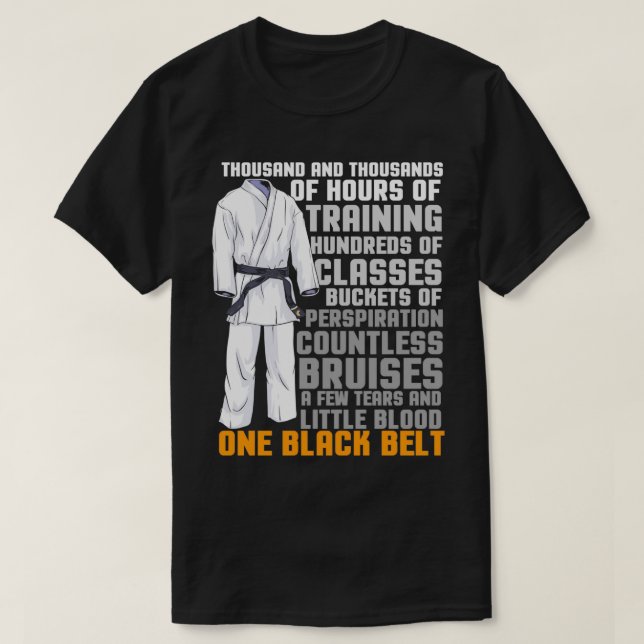 One Black Bälte martial Arts Trainer Student Coach T Shirt (Design framsida)