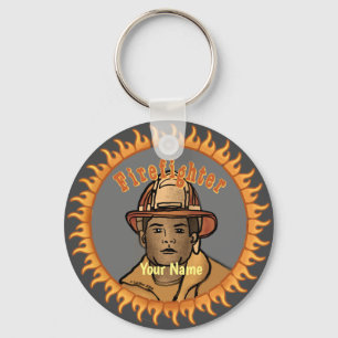 One Black Firefighter-nyckelkedjor Nyckelring