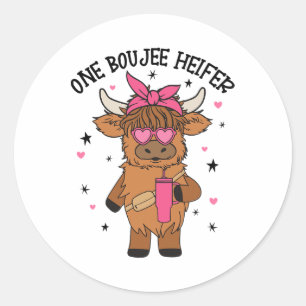 One Boojee Heifer Cow Tumbler Farm Animal Valentin Runt Klistermärke