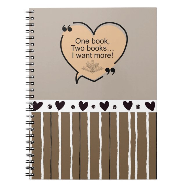 One Book, Two Books... I Want More! Anteckningsbok (Framsidan)