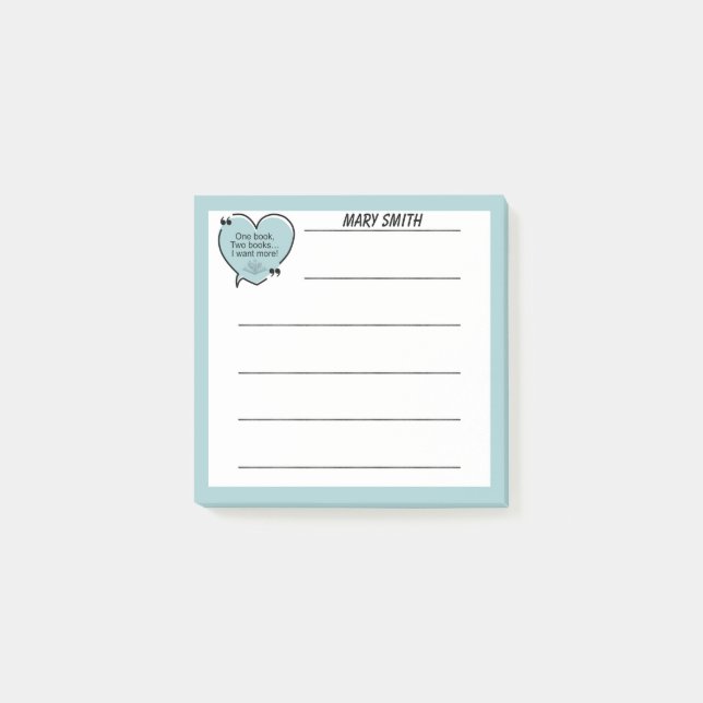 One Book, Two Books... I Want More!  Post-it Block (Framsida)