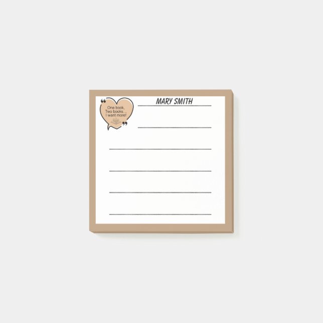 One Book, Two Books... I Want More! Post-it Block (Framsida)