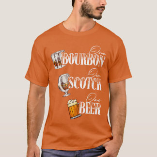 One Bourbon Funny One Scotch Alcohol Drink One Bee T Shirt