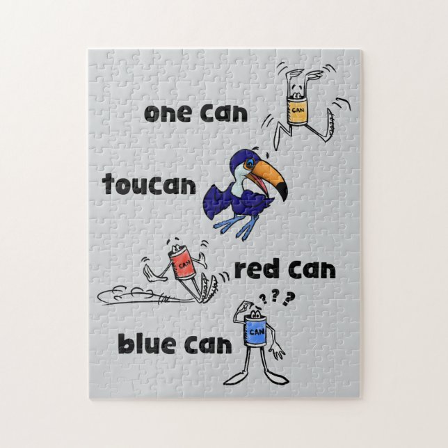 One Can Toucan Red Can Blue Can 252-pussel Pussel (Vertikal)