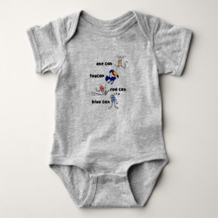 One Can Toucan Röd Can Blå Can Baby Kofta T Shirt