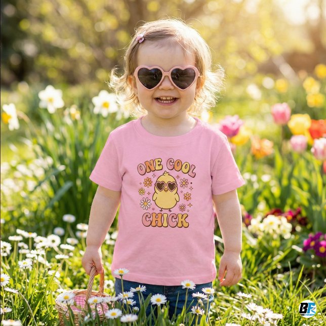 One Cool Chick | Retro Groovy Påsk Vår T Shirt (Skapare uppladdad)