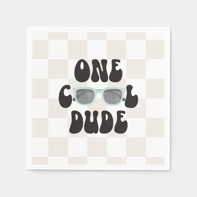 One Cool Dude Solglasögon 1-årsdag Pappersservett (Framsidan)