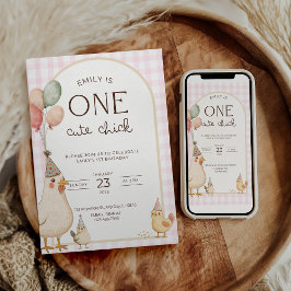 One Cute Chick Birthday This Chick is One Inbjudningar