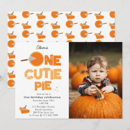 One Cutie Pie Invite 1st First Birthday Cute Photo Inbjudningar