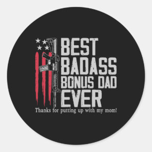 One D Bonus Stepdad Birthday Step Pappa Fars dag Runt Klistermärke