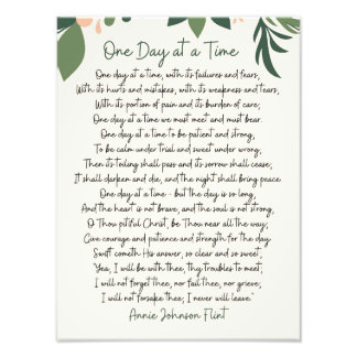 One Day At a Time Annie Johnson Flint Art Fototryck