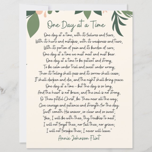 One Day At A Time Annie Johnson Flint Postcard (Framsida)