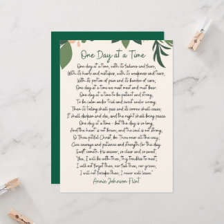 One Day At A Time Annie Johnson Flint Postcard Inbjudningar