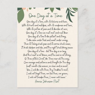 One Day At A Time Annie Johnson Flint Postcard Vykort
