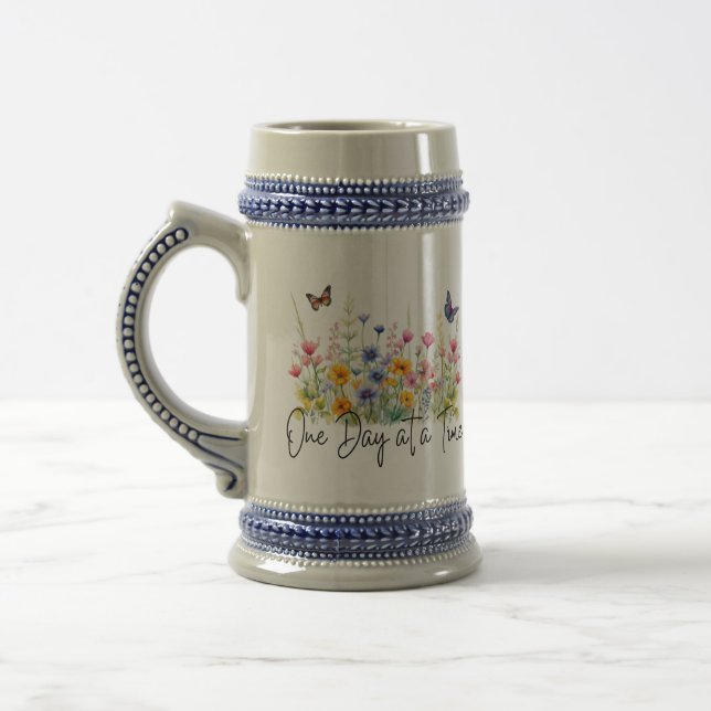One Day at a Time Inspirational Quote Wildflowers Sejdel (Vänster)