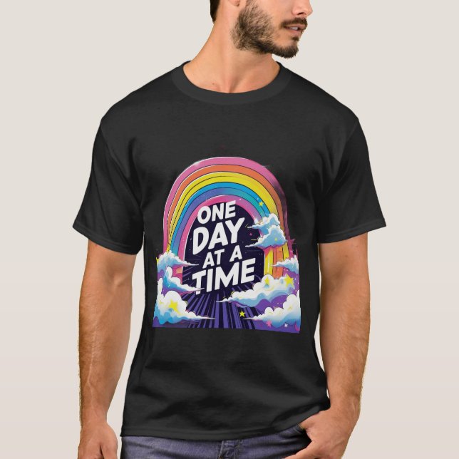 One Day at a Time – Rainbow Mental Health T-Shirt (Framsida)