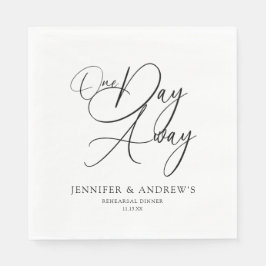 One Day Away Elegant Rehearsal Dinner Personalized Pappersservett