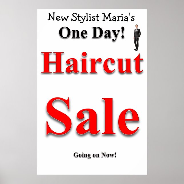 One Day Haircut Sale Beauty Salon Poster (Framsidan)