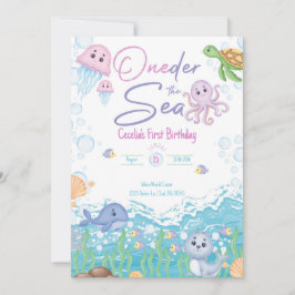One-der the Sea Pastel Birthday Invitation Inbjudningar