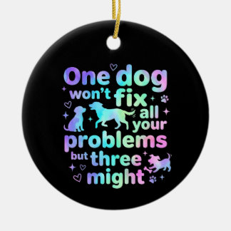 One dog won't fix all your problems but three  julgransprydnad keramik