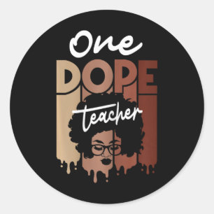 One Drug Teacher Black Teacher Magic Black History Runt Klistermärke